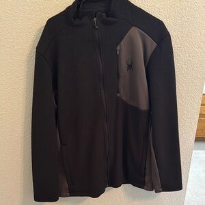 Spyder Performance Jacket Black and Gray Zip-Up Fleece XL